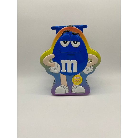 Blue M&M Tin Lunch Box/ Case - Picture 1 of 7